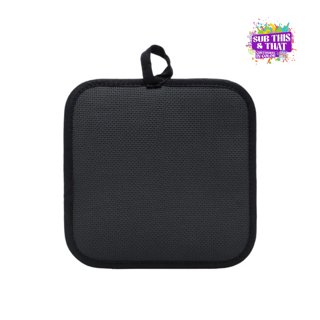 Sublimation White Pot Holder with Black Trim – Heat-Resistant Rubber Back