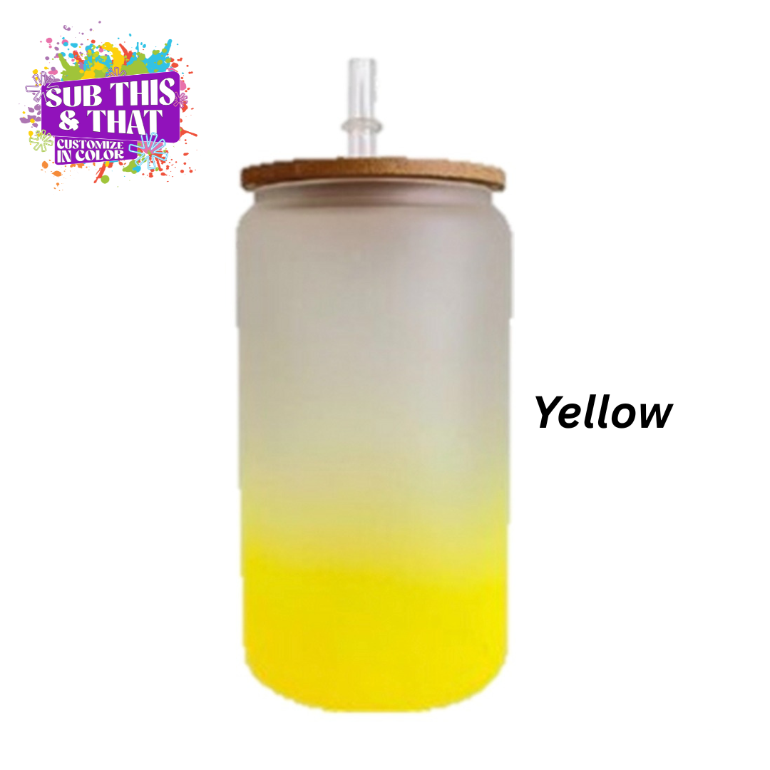 Sublimation 20oz Frosted Ombre Glass Beer Can Tumbler