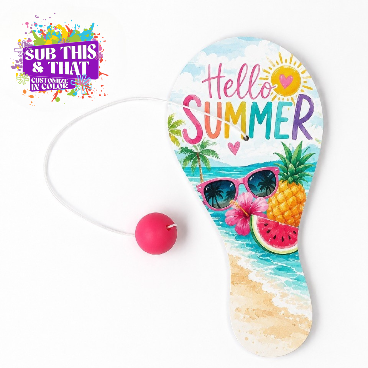 Double-Sided Sublimation MDF Paddle Ball Game Blank