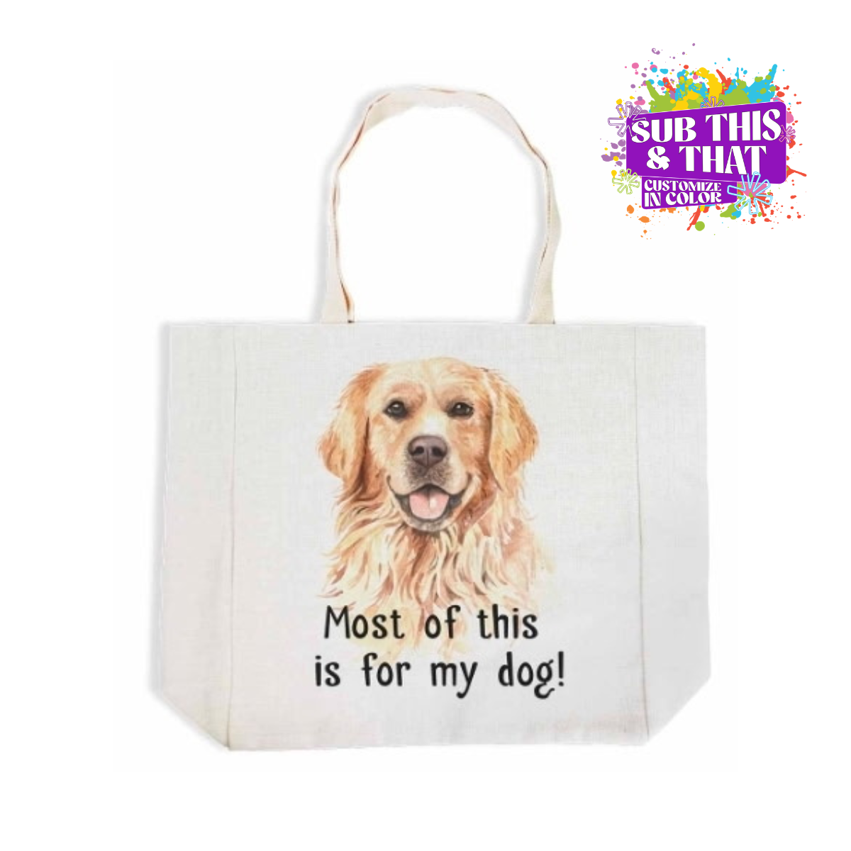Sublimation Poly-Linen Large Shopping Catch All Bag