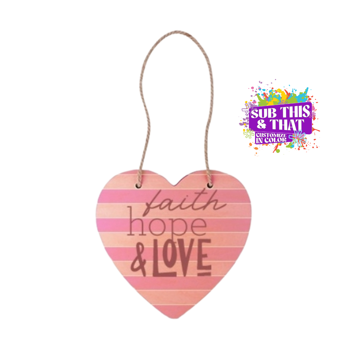 Sublimation Plywood Heart Door Hanger – Double-Sided