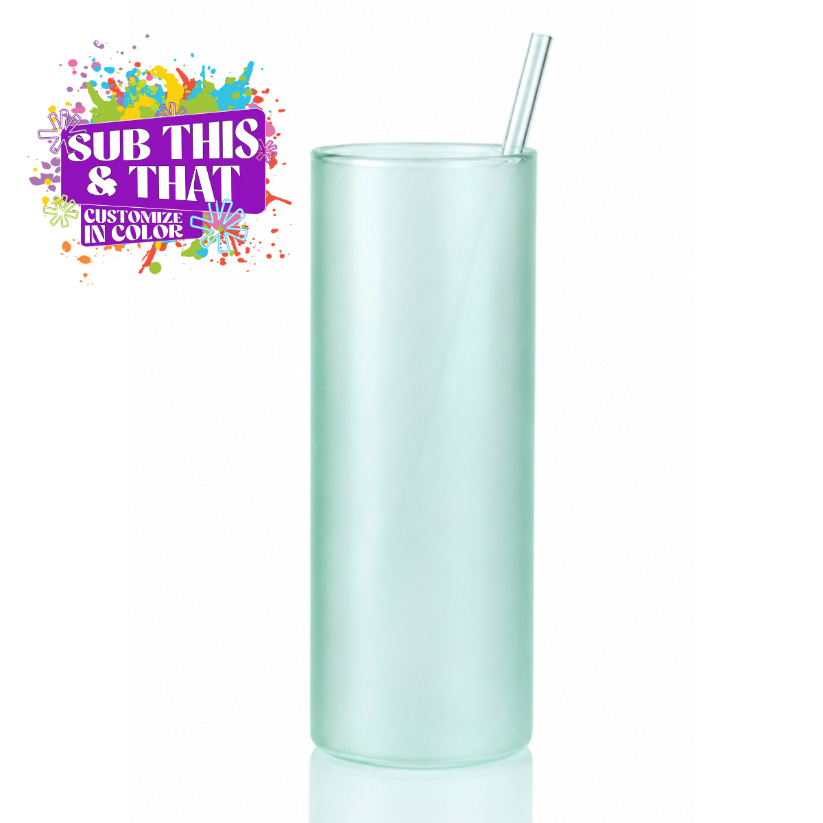 20oz Sublimation Blank Glow Glass Skinny Tumbler