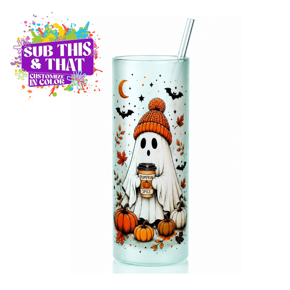 20oz Sublimation Blank Glow Glass Skinny Tumbler