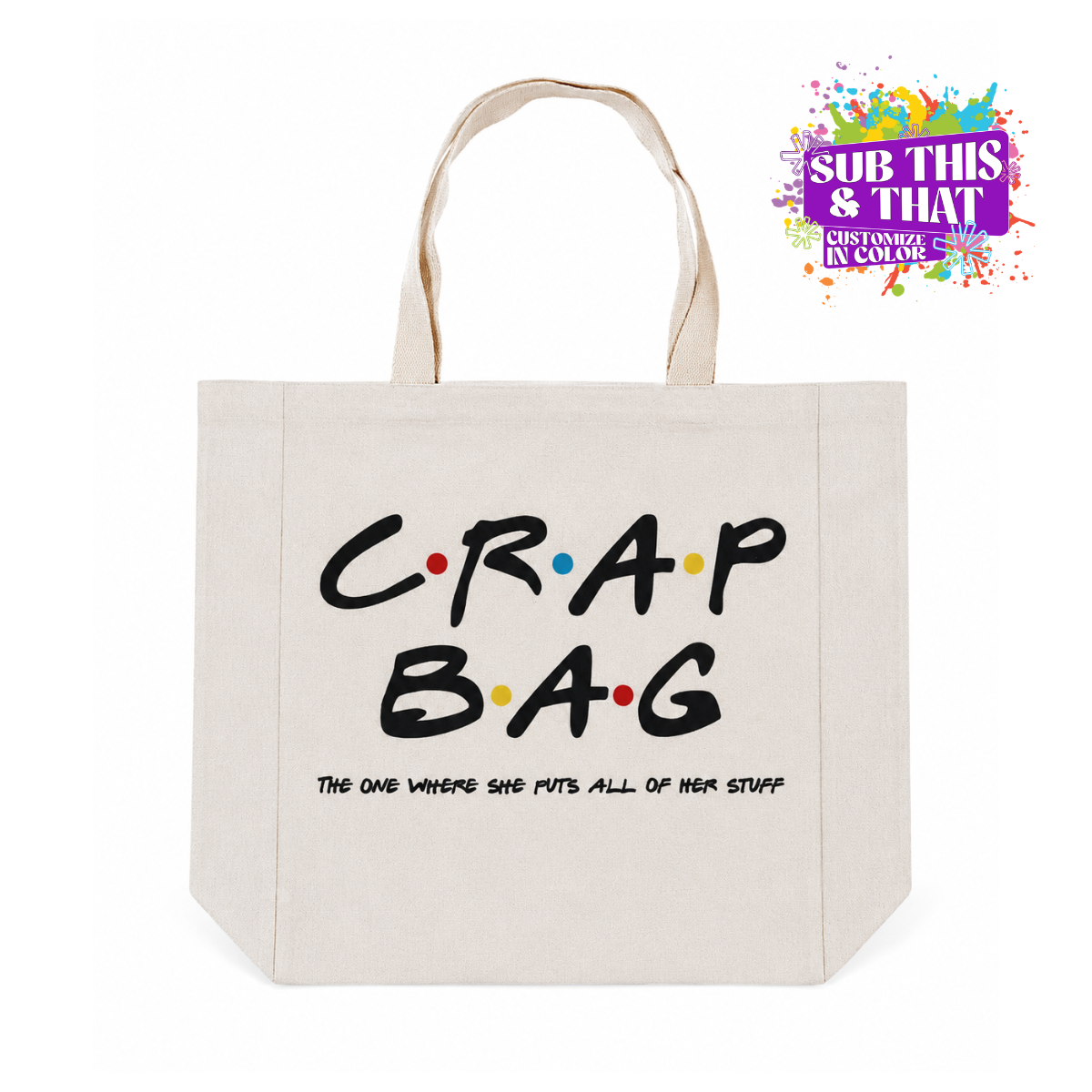 Sublimation Poly-Linen Large Shopping Catch All Bag