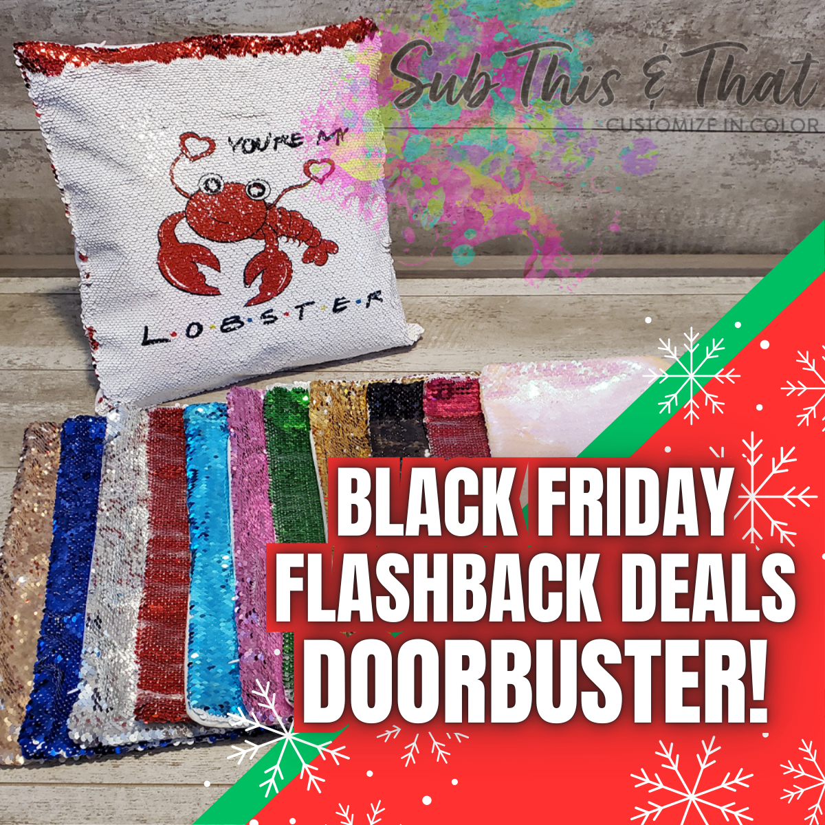 DOORBUSTER: Sublimation Sequin Flip Pillow Cover