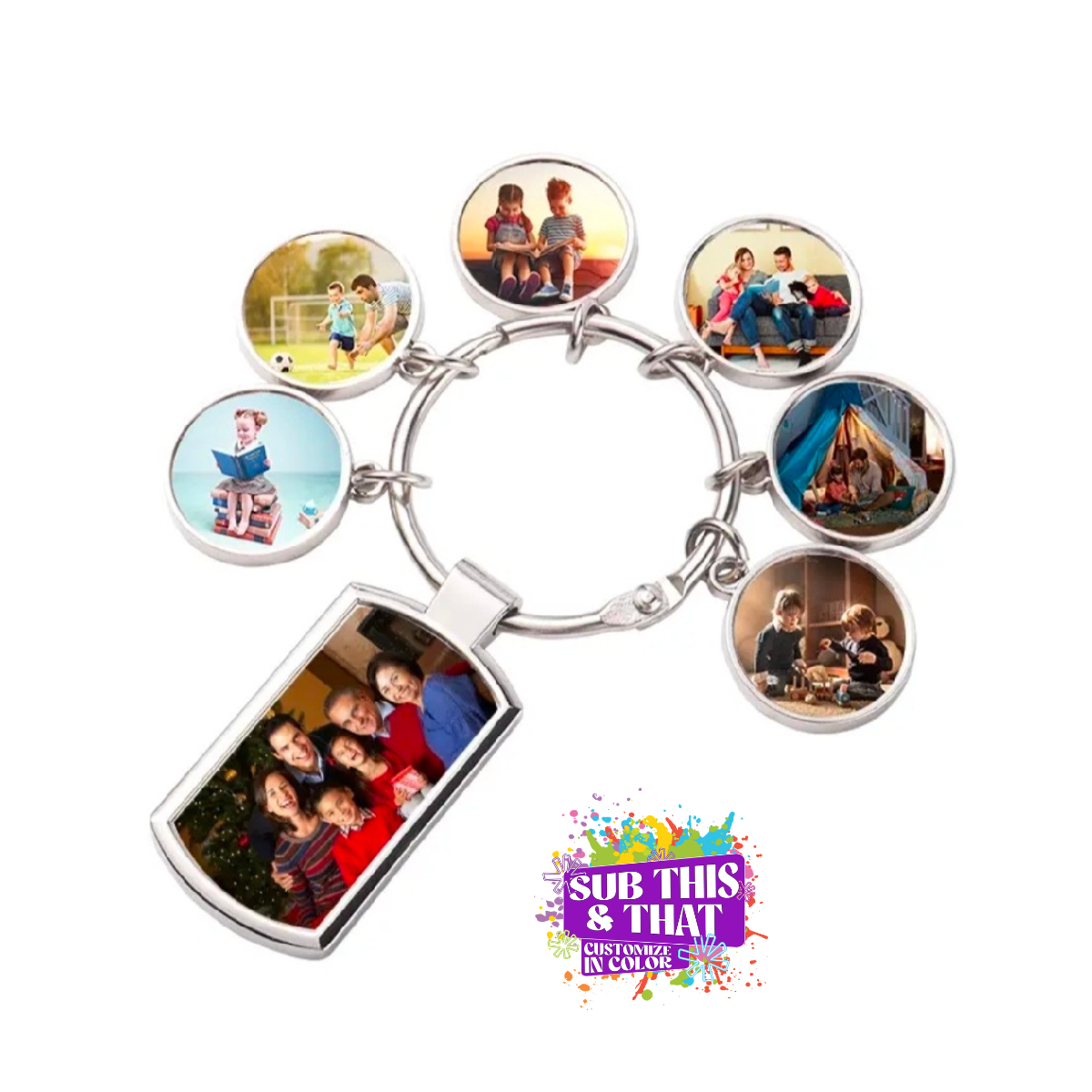 Sublimation Memory Keychain (3, 4, or 6 Charms)