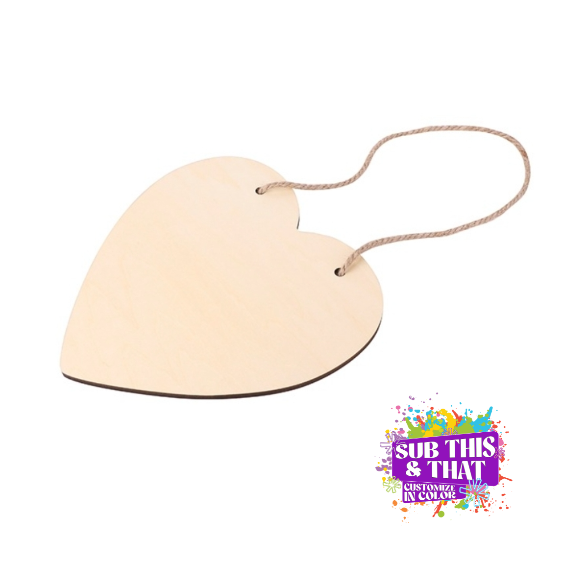 Sublimation Plywood Heart Door Hanger – Double-Sided