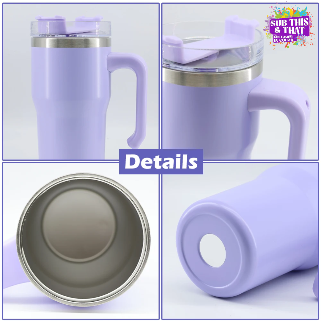 20 oz Pastel Stainless Steel Tumbler with Handle