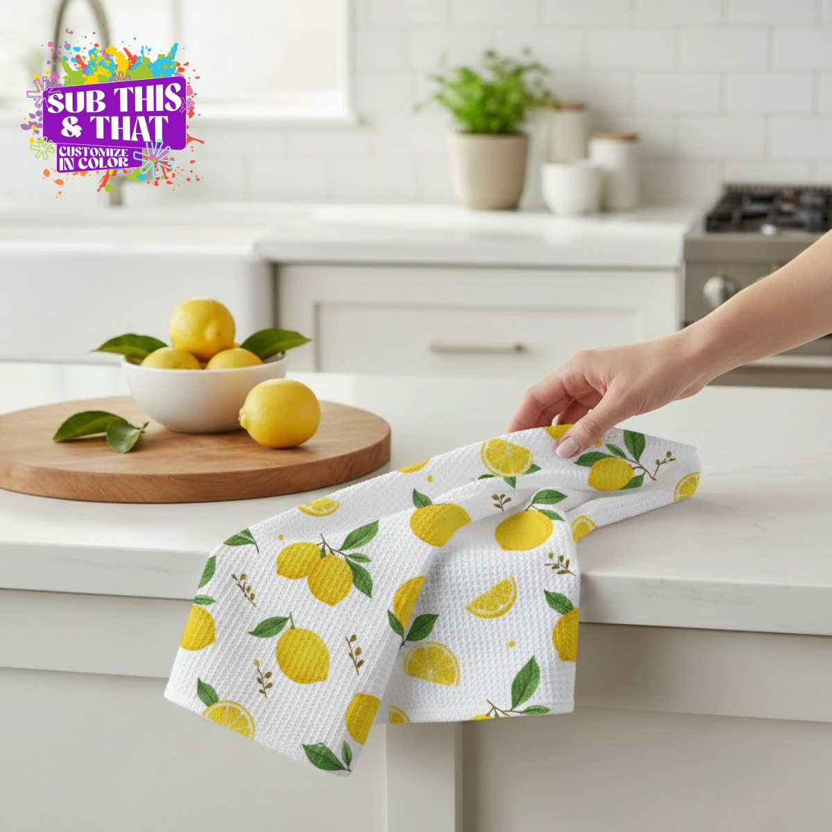 16 x 24 Sublimation Waffle Weave Kitchen Towel Blank | White Polyester Tea Towel | Sublimation Ready Dish Towel