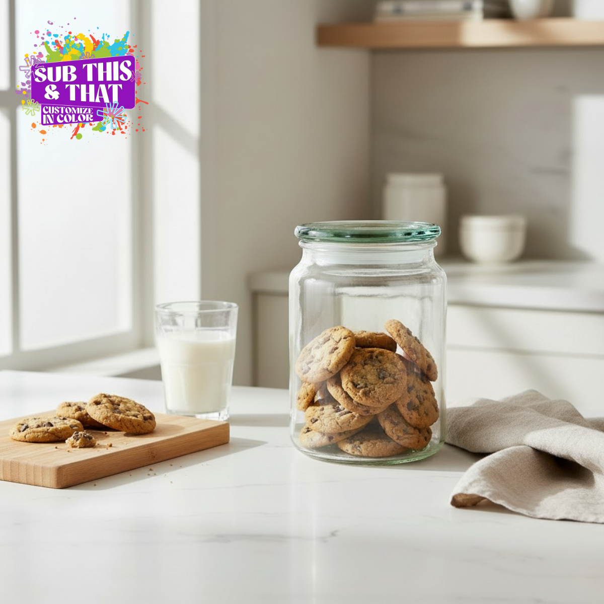 750ml Sublimation Ready Glass Jar with Glass Lid