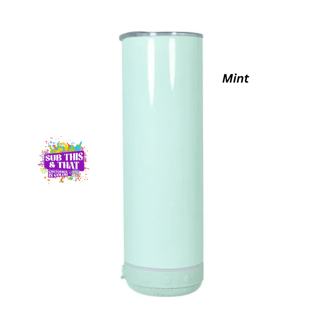 20oz Sublimation Pastel Bluetooth Music Speaker Tumbler