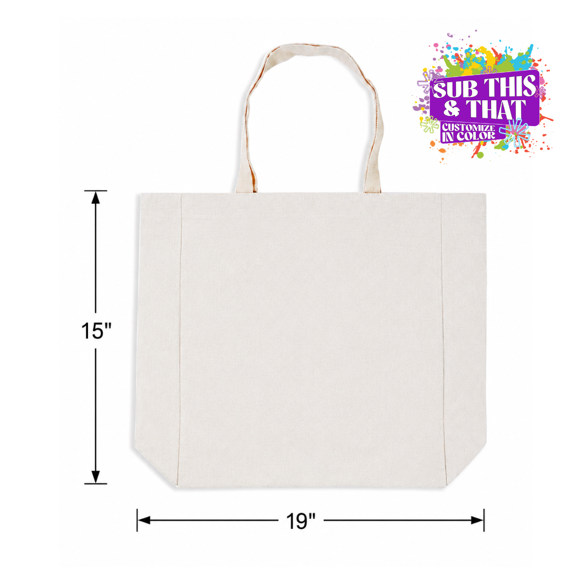 Sublimation Poly-Linen Large Shopping Catch All Bag