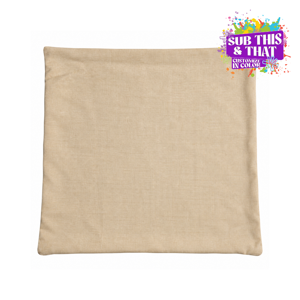 15" x 15" Beige Sublimation Polyester Pillow Cover