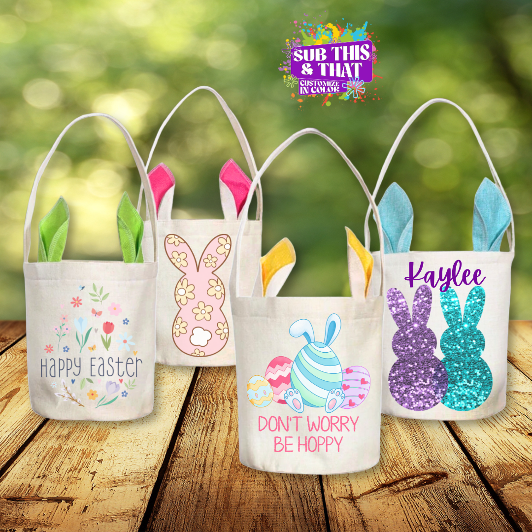 Sublimation Easter Basket With Colored Ears