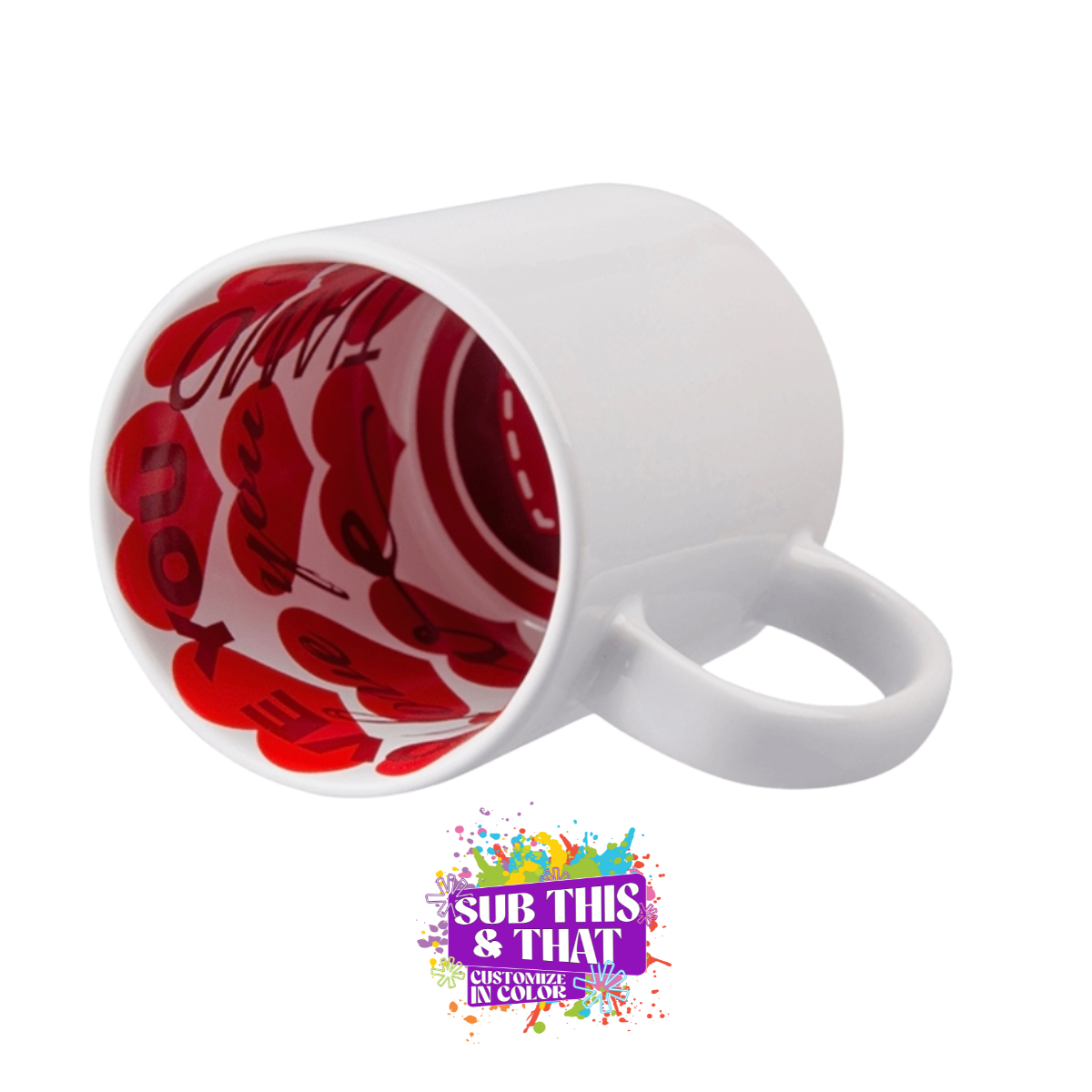 Sublimation 11oz LOVE Mug – Inside Heart Design
