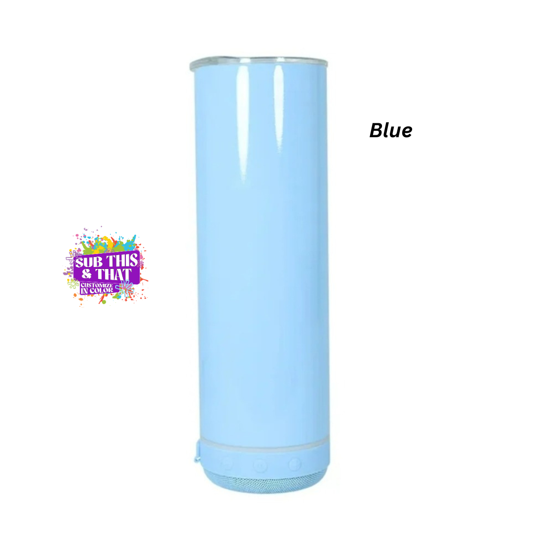 20oz Sublimation Pastel Bluetooth Music Speaker Tumbler