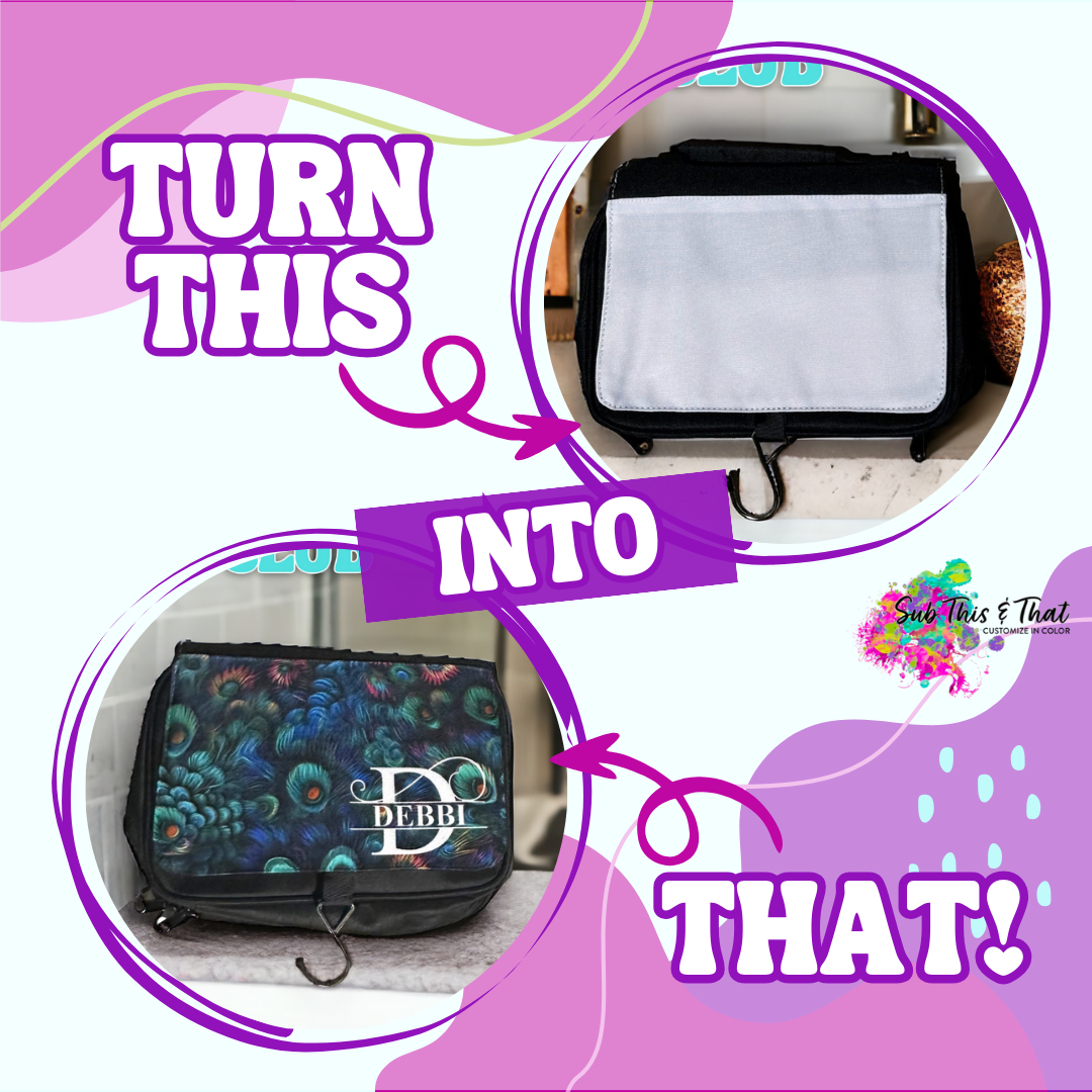 Sublimation Toiletry Cosmetic Hanging Bag