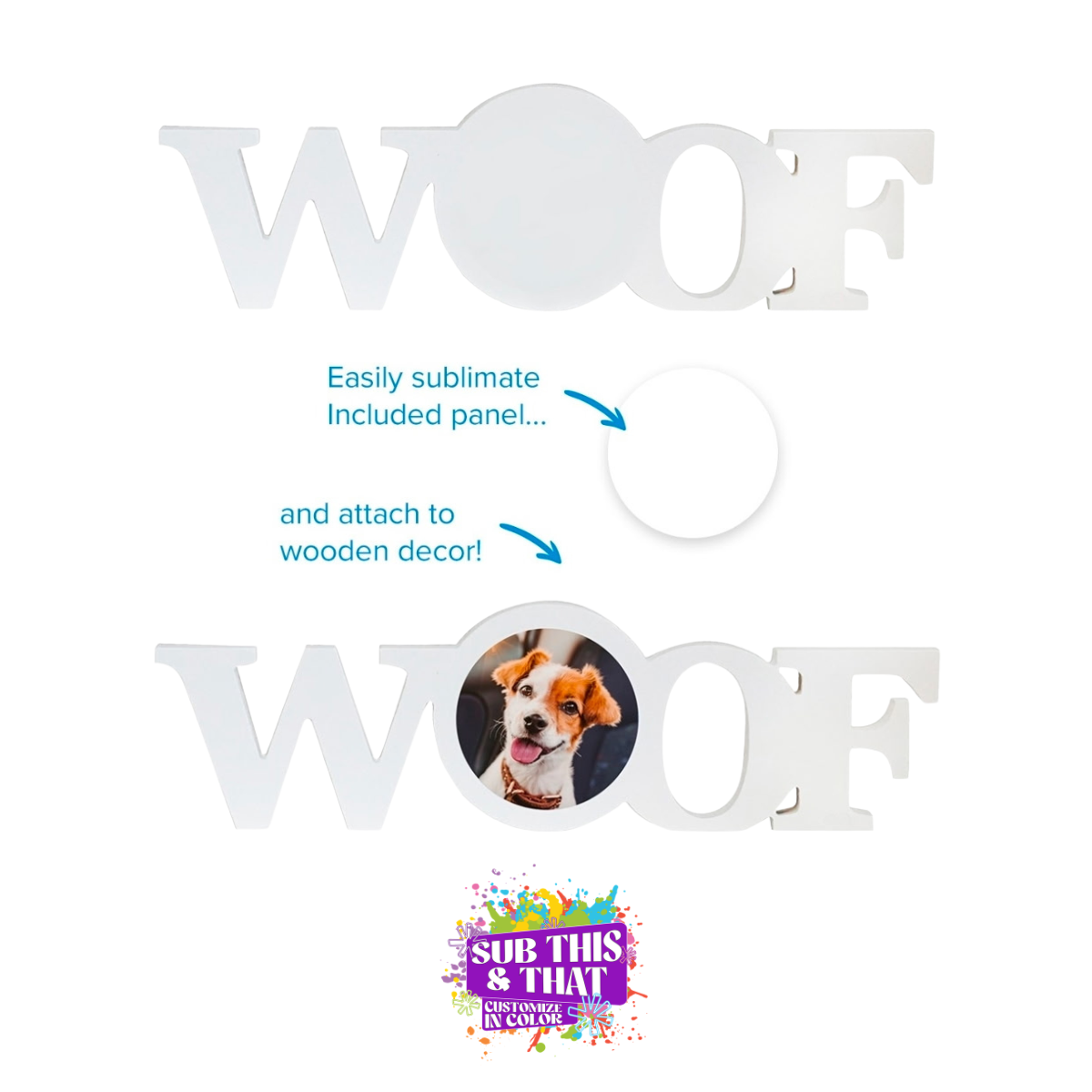 Sublimation Woof Wood Photo Panel Block with Metal Insert