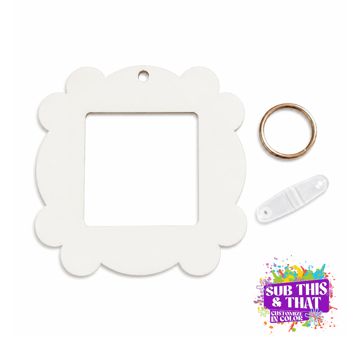 Sublimation MDF Friends Frame Keychain Bag Tag