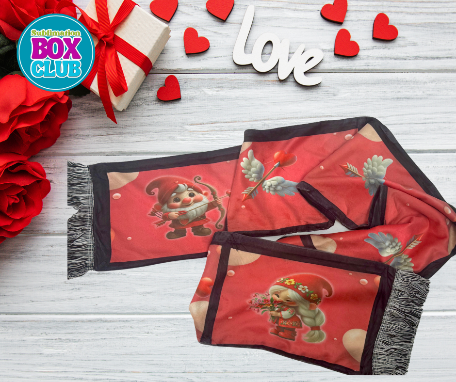 Sublimation 6 Panel Soft Velvet Scarf With Fringe