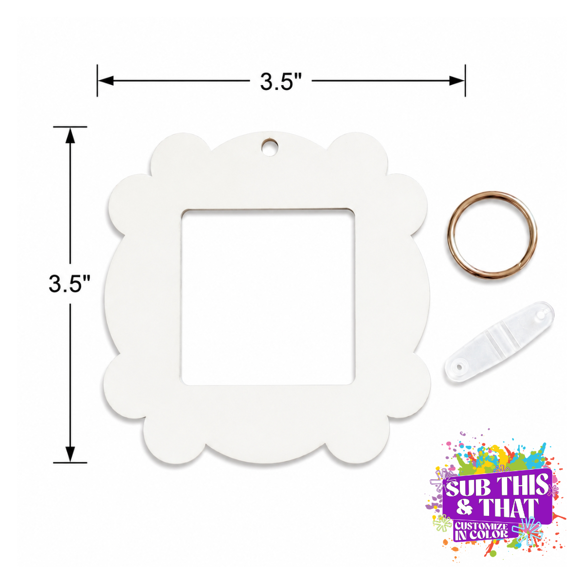 Sublimation MDF Friends Frame Keychain Bag Tag