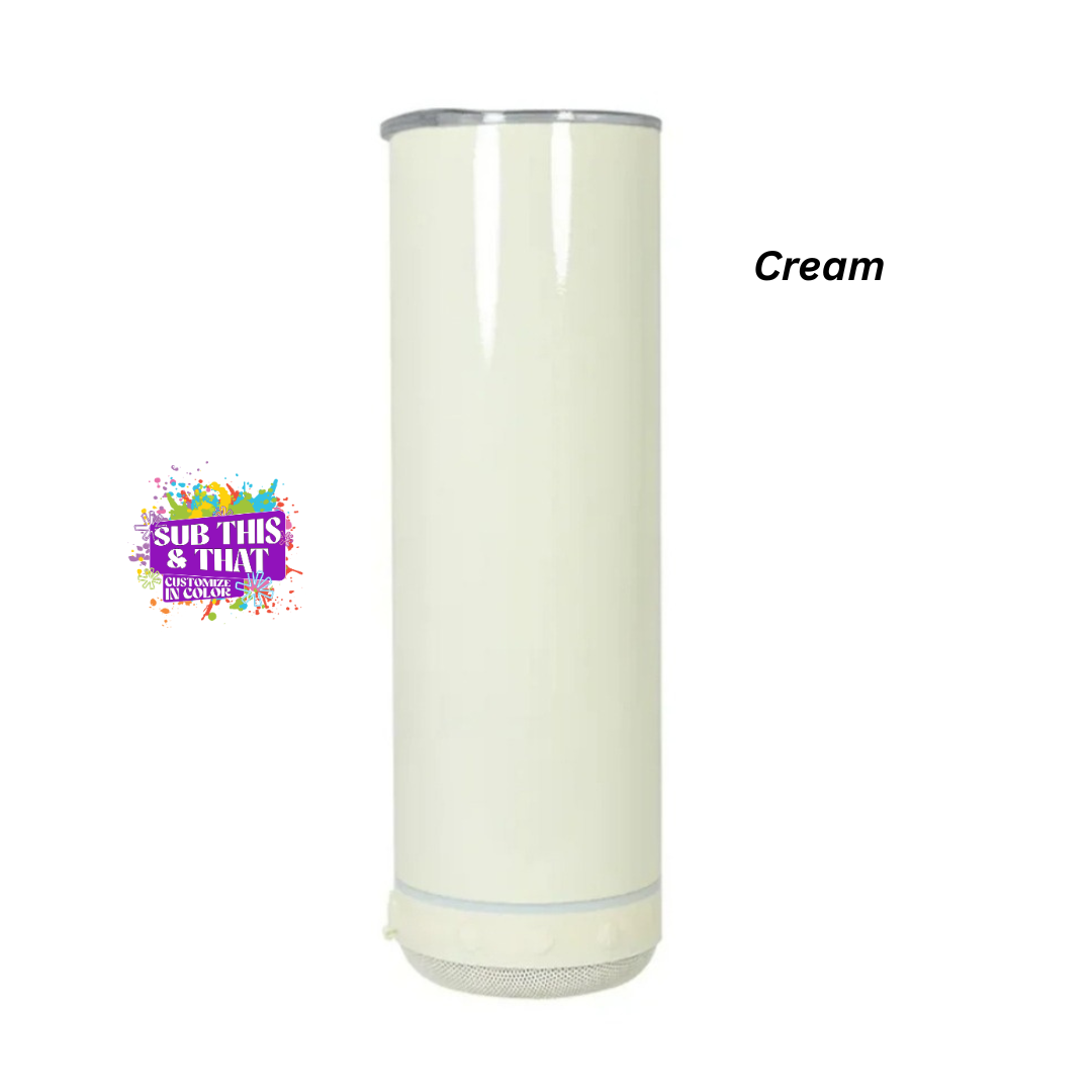 20oz Sublimation Pastel Bluetooth Music Speaker Tumbler