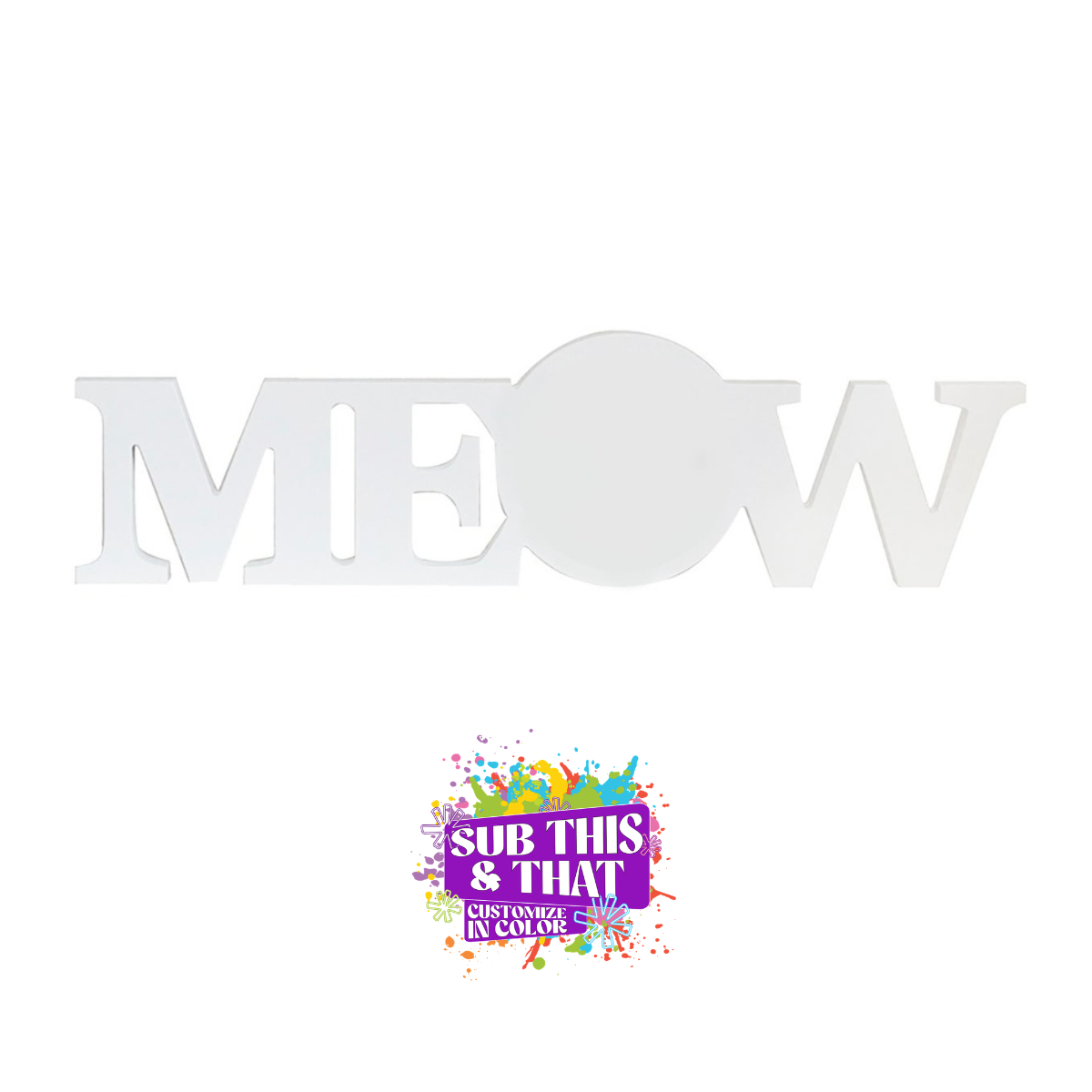 Sublimation Meow Wood Photo Panel Block with Metal Insert