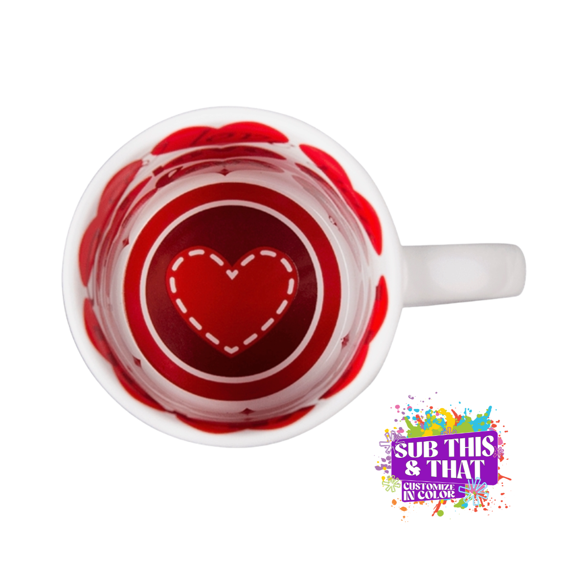 Sublimation 11oz LOVE Mug – Inside Heart Design