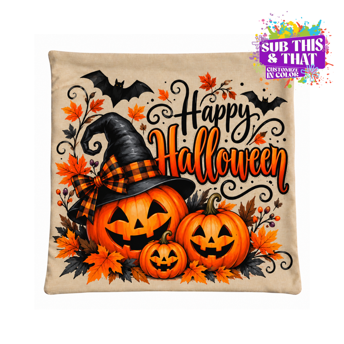 15" x 15" Beige Sublimation Polyester Pillow Cover