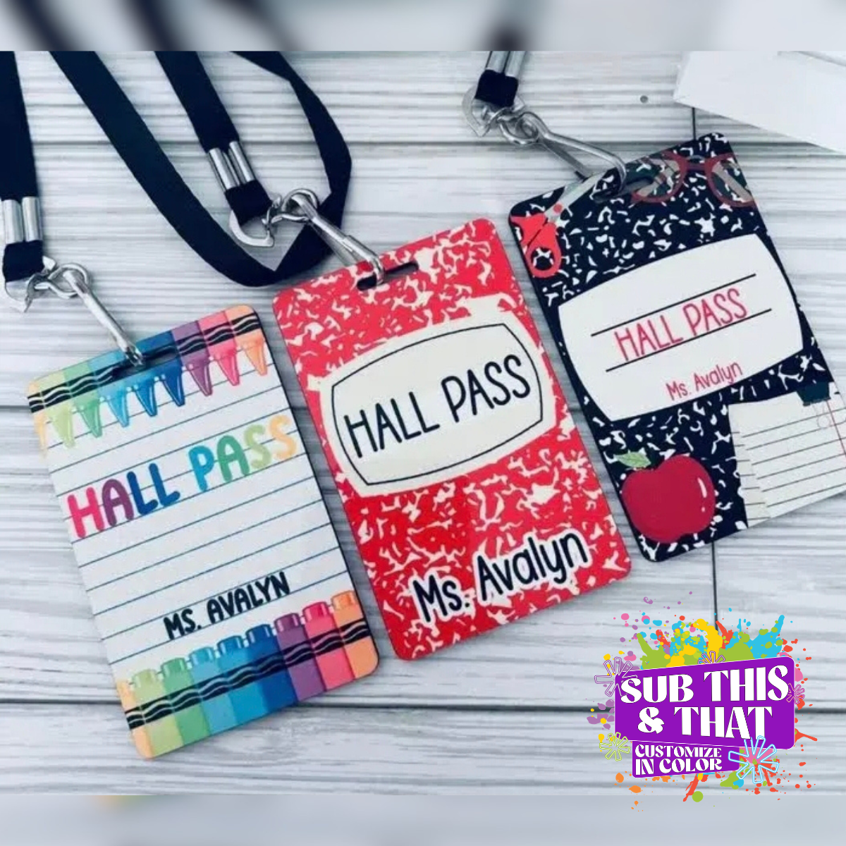 MDF Sublimation Badge Lanyard (Double-Sided)