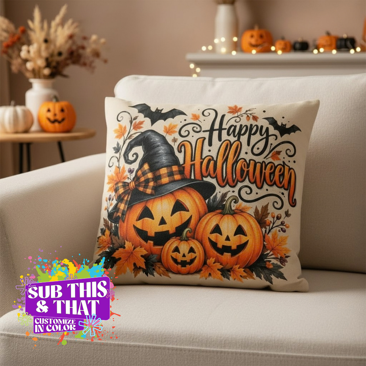 15" x 15" Beige Sublimation Polyester Pillow Cover