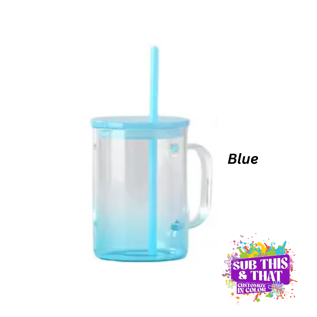 17oz Sublimation Colored Glass Mug with Handle