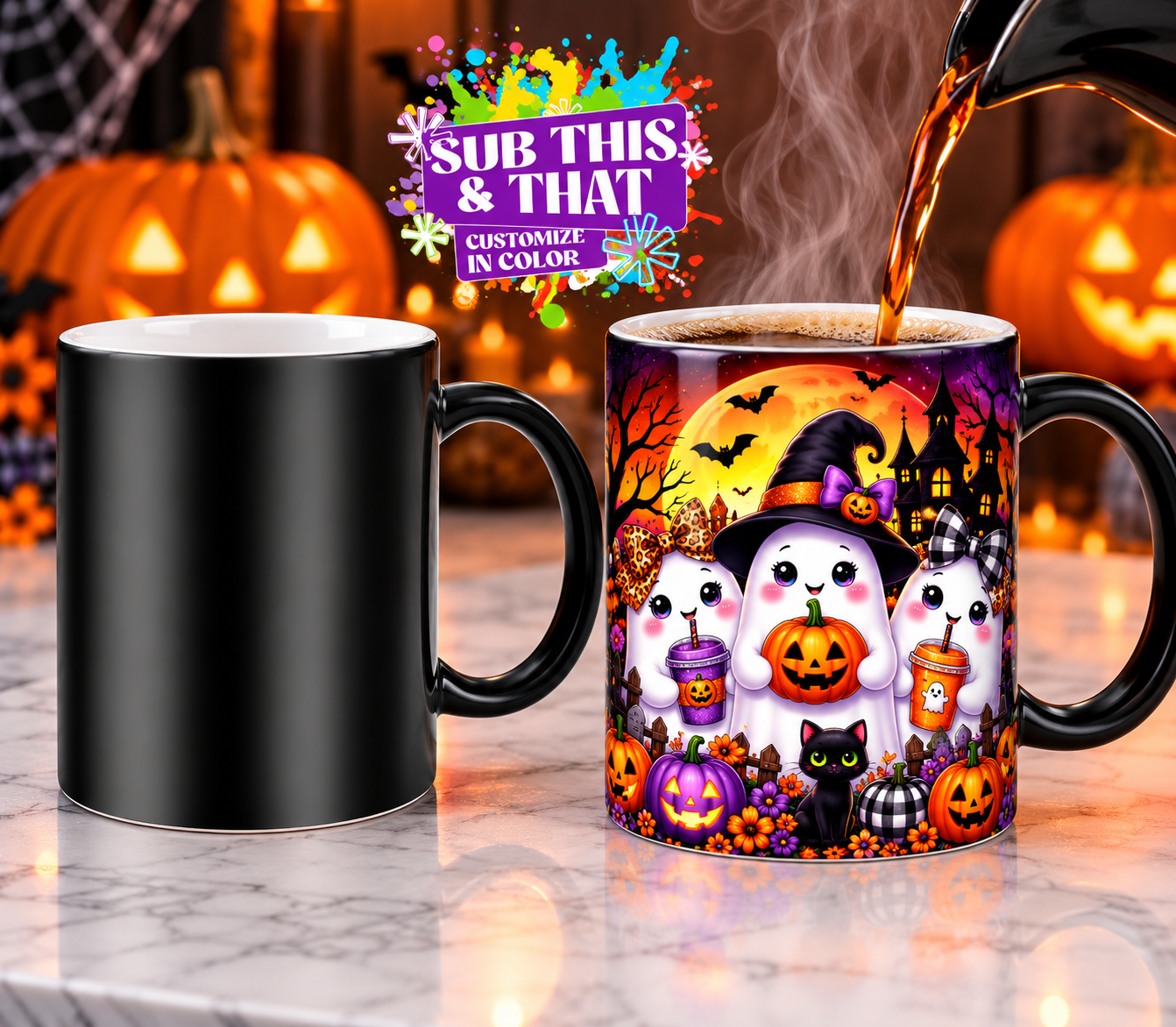 11oz Black Color Changing Sublimation Mug