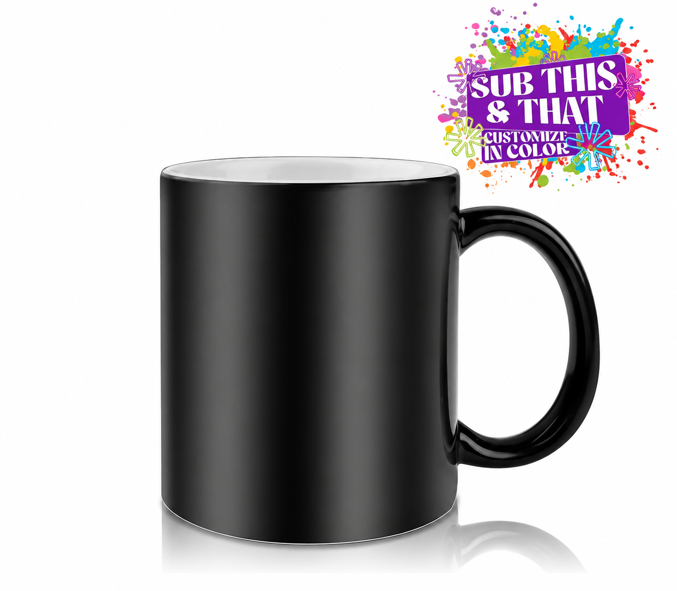 11oz Black Color Changing Sublimation Mug