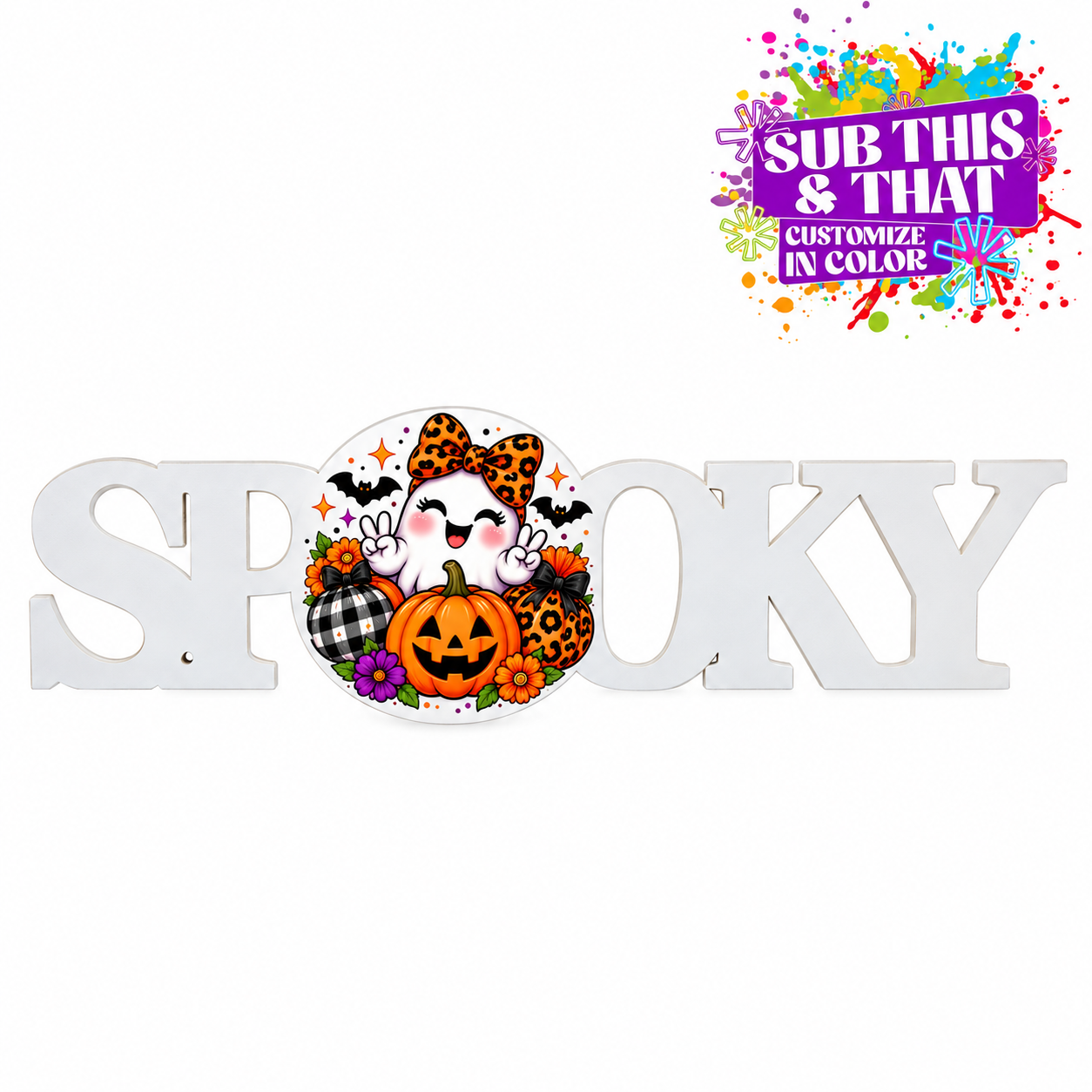 SPOOKY Sublimation Wood Sign