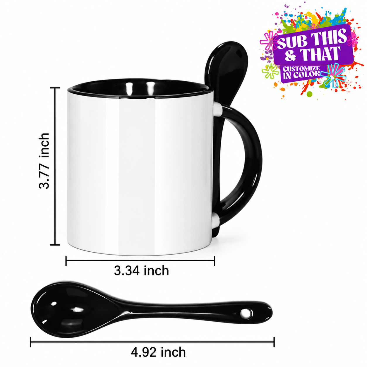 11oz Sublimation Coffee Mug with Spoon