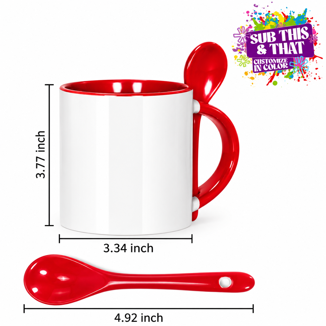 11oz Sublimation Coffee Mug with Spoon