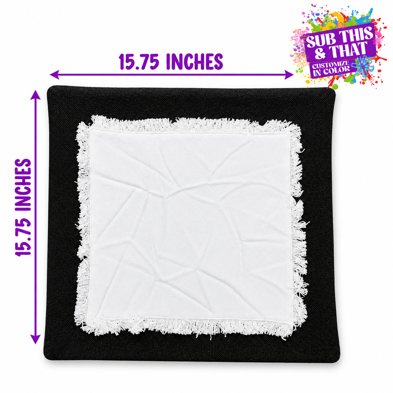 Sublimation Patch Pillow Cover – 15.75" × 15.75"
