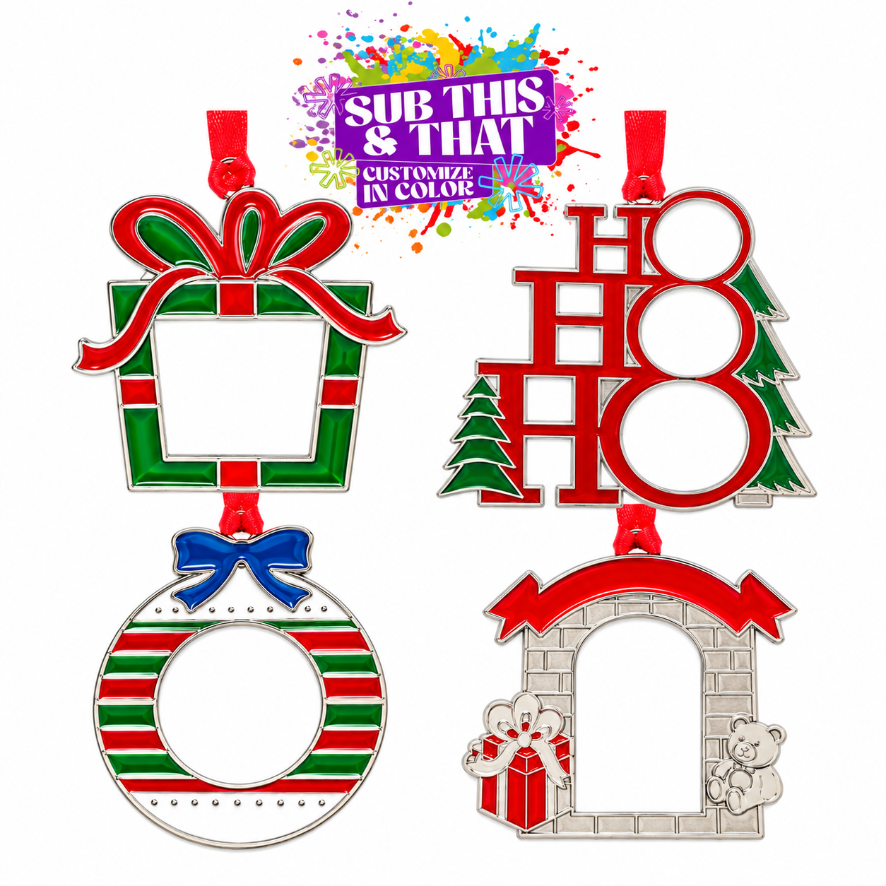 Metal Sublimation Christmas Ornament Blanks With Metal Incert