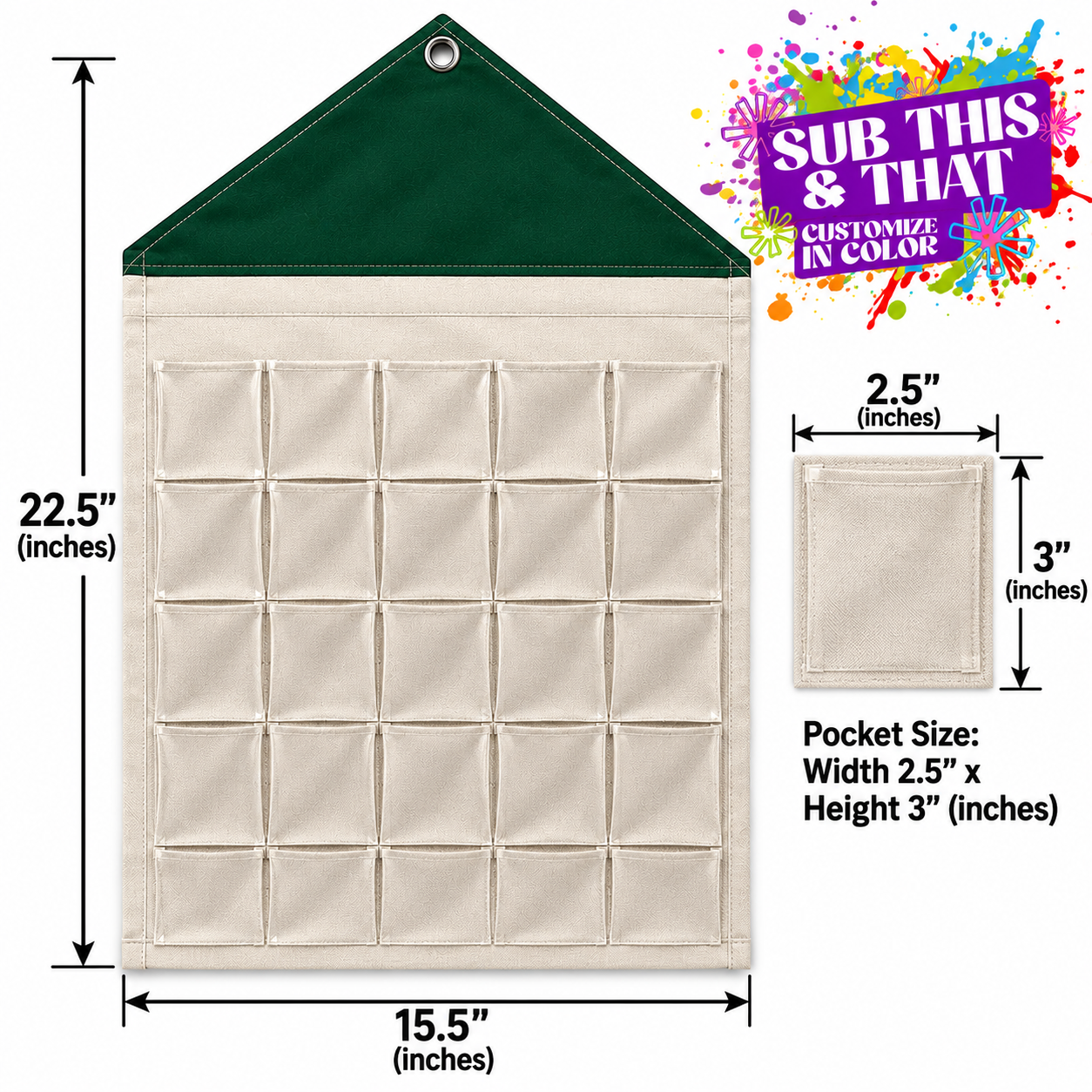 25 Pocket Christmas Advent Calendar Sublimation Blank – Polyester