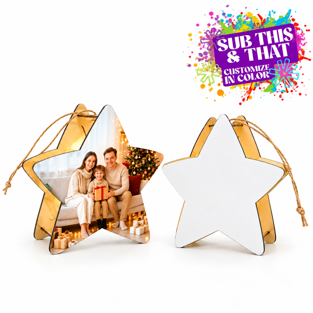 Sublimation Star LED Sign Blank with PET Film