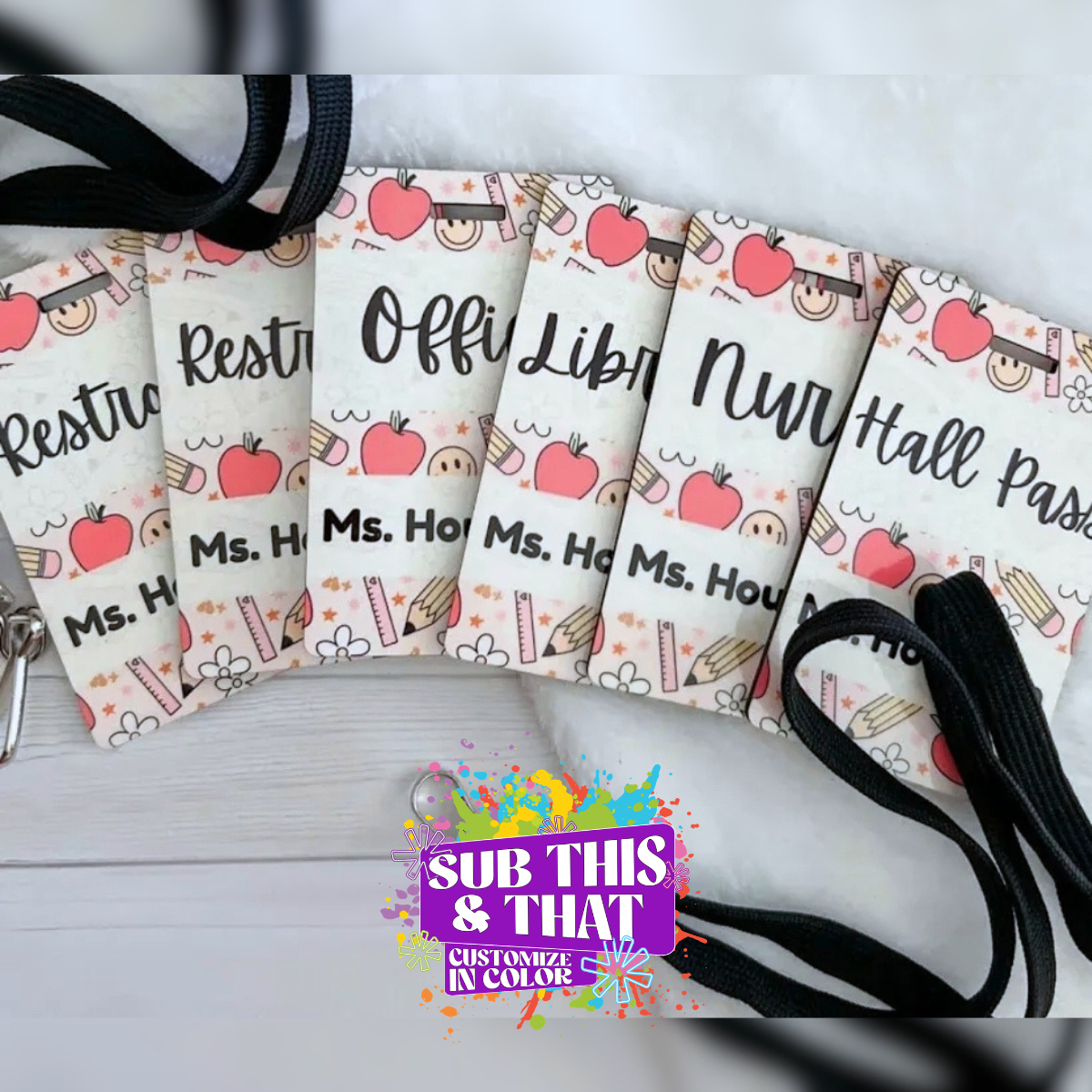 MDF Sublimation Badge Lanyard (Double-Sided)