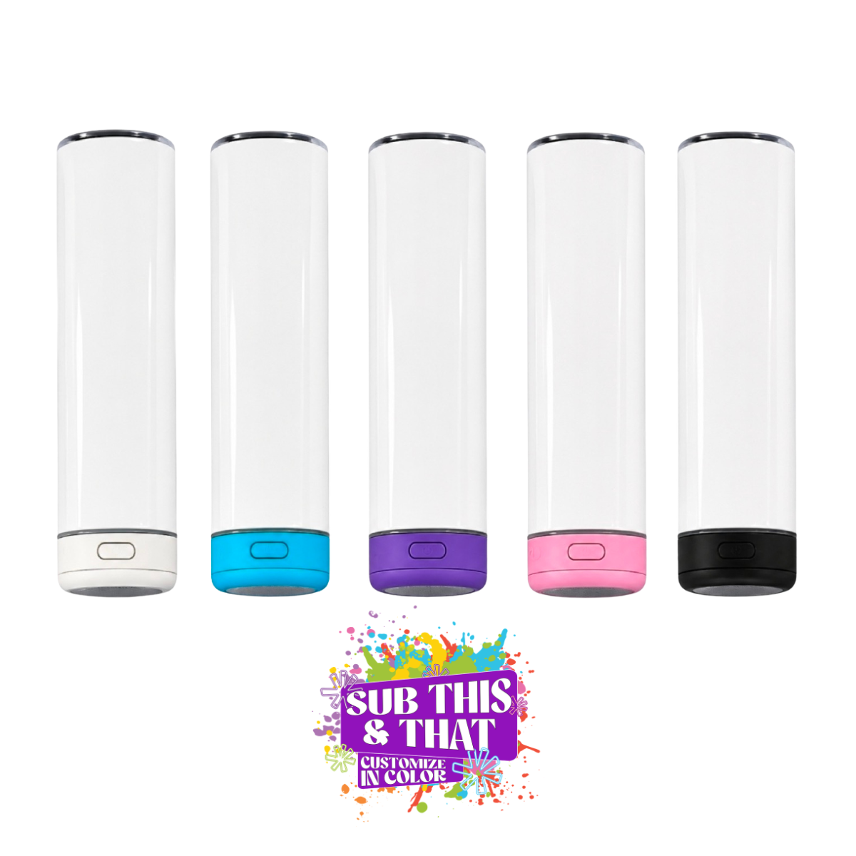 20oz Sublimation Bluetooth Speaker Tumbler | 5 Colors Available