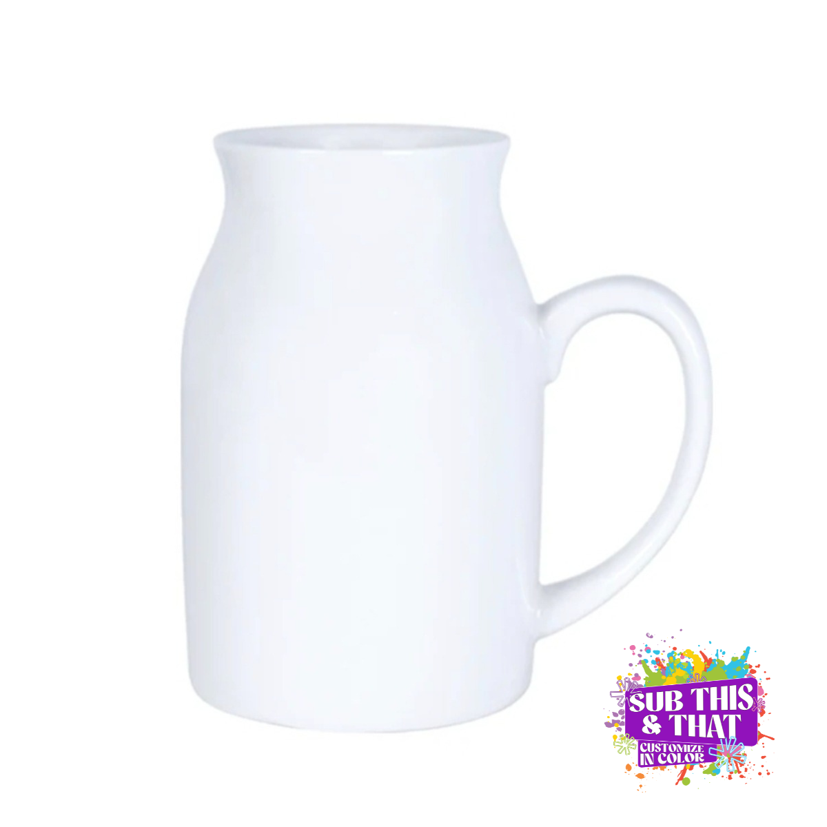 Sublimation 400ml Ceramic Milk Jug / Mini Flower Pot