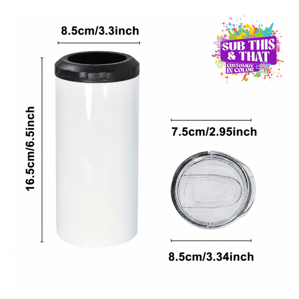 Sublimation 4-in-1 Stainless Steel Can Cooler