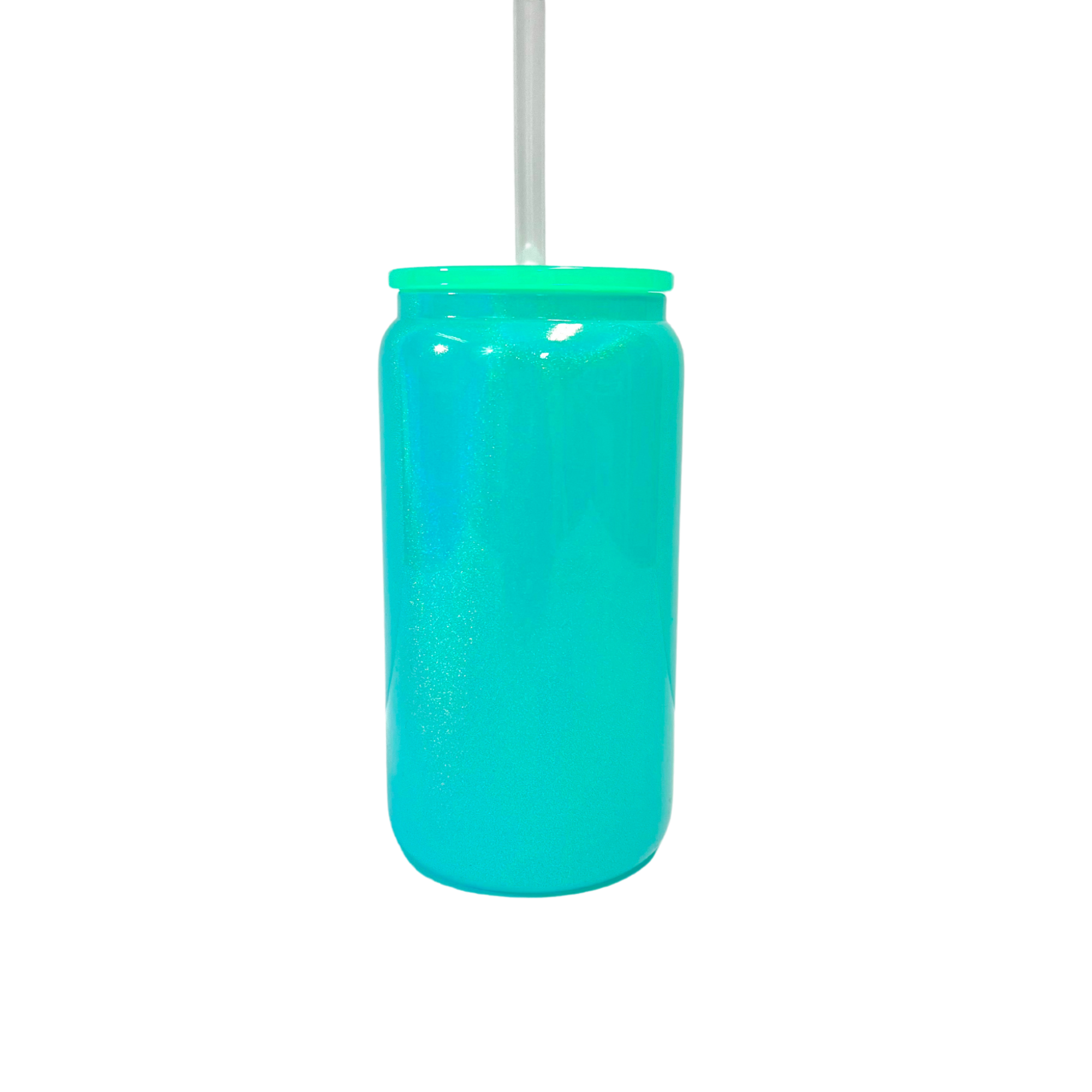 16oz Sublimation SHIMMER GLITTER Pastel Glass Tumbler With Colored Lid (Copy)