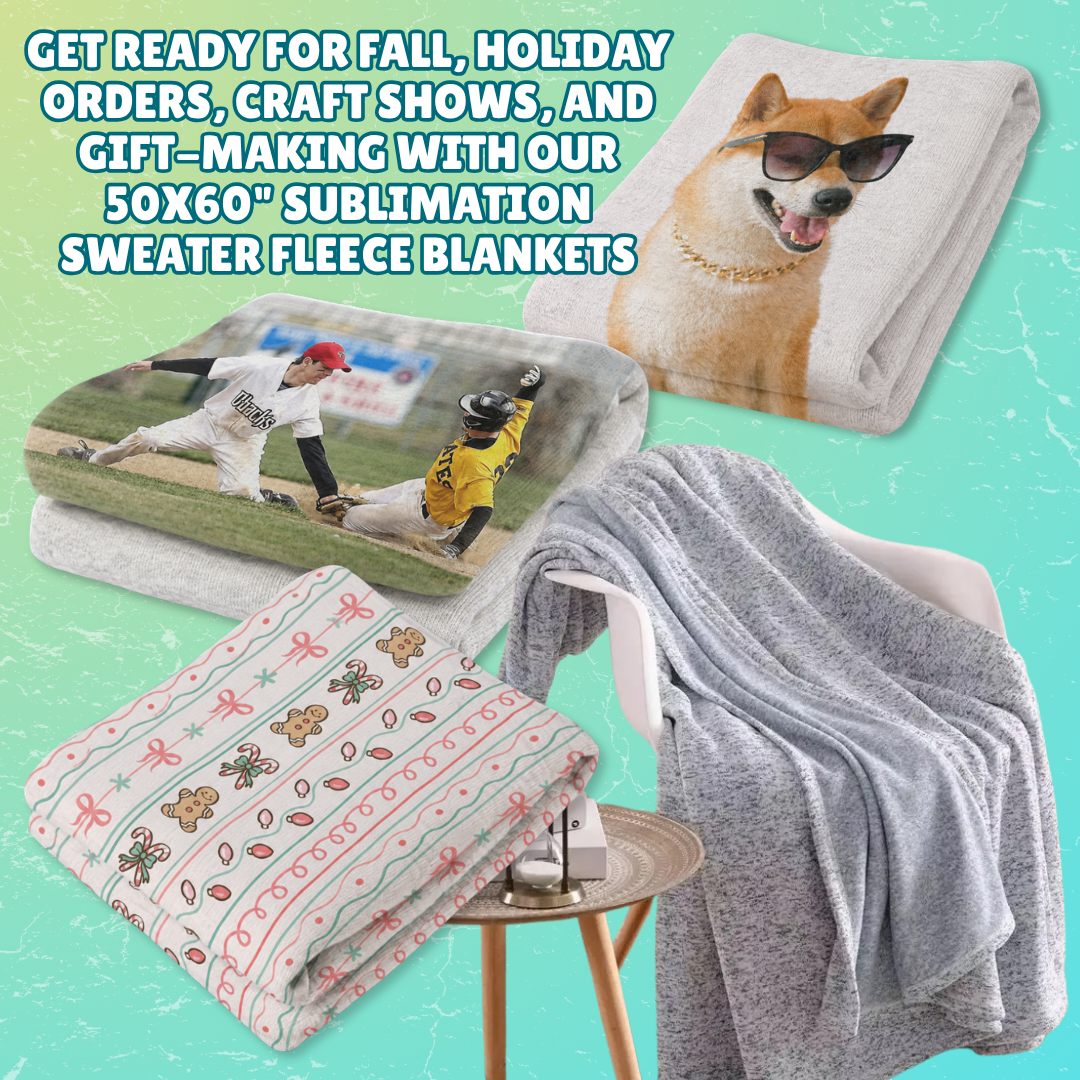 PRE-ORDER: Sublimation 50x60 in Sweater Fleece Blanket Available In 2 Colors