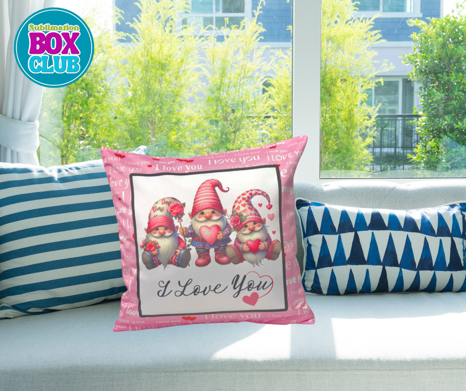 Sublimation 'I Love You' Satin 16inch Pillow Cover ONLY