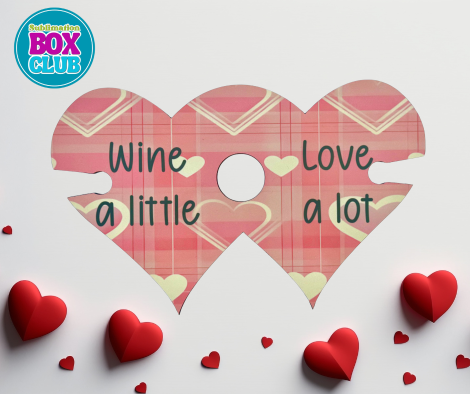 Sublimation MDF Heart Wine Caddie