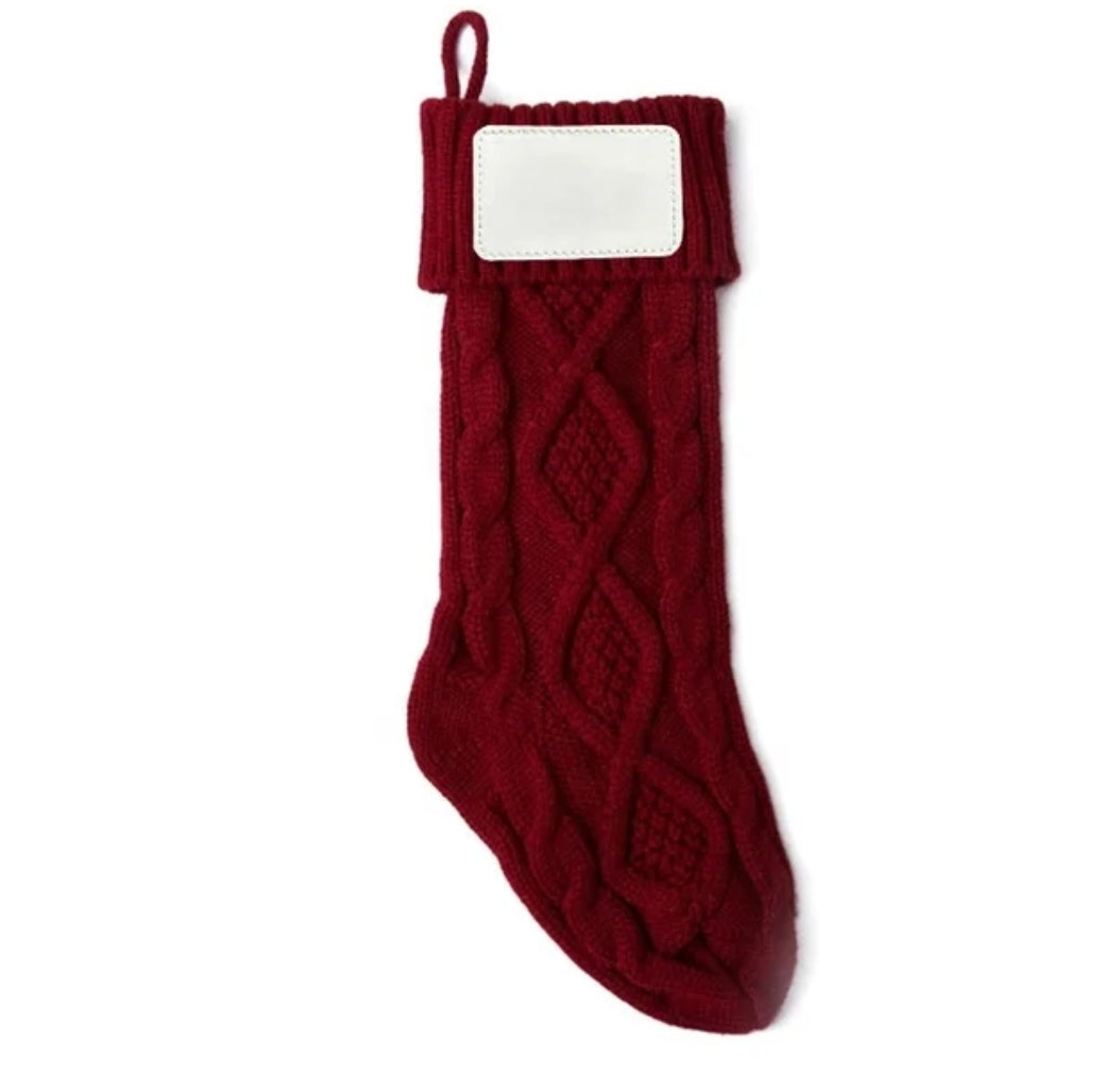 Sublimation PU Leather Patch With Knit Stocking